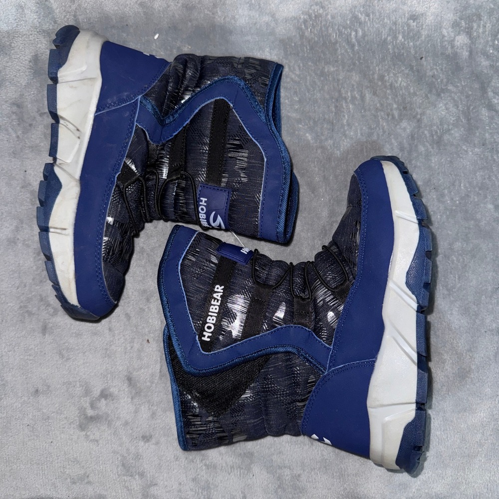 Hobibear Unisex Kids Winter Snow Boots 36 Blue Faux Fur Lined Insulated